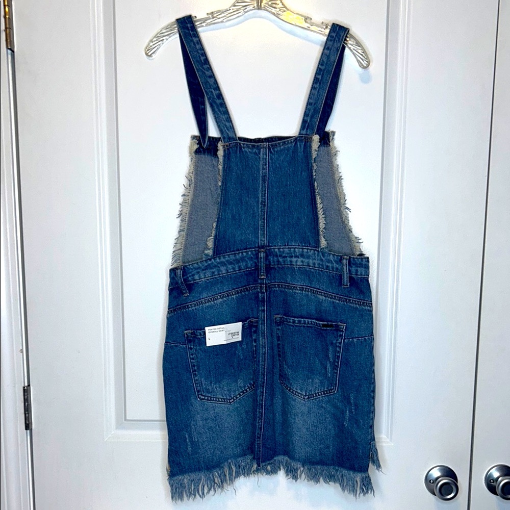 Insane Gene Simple Day - Frayed Detailed Denim Overall
Mini Dress Size Large - Picture 3 of 12